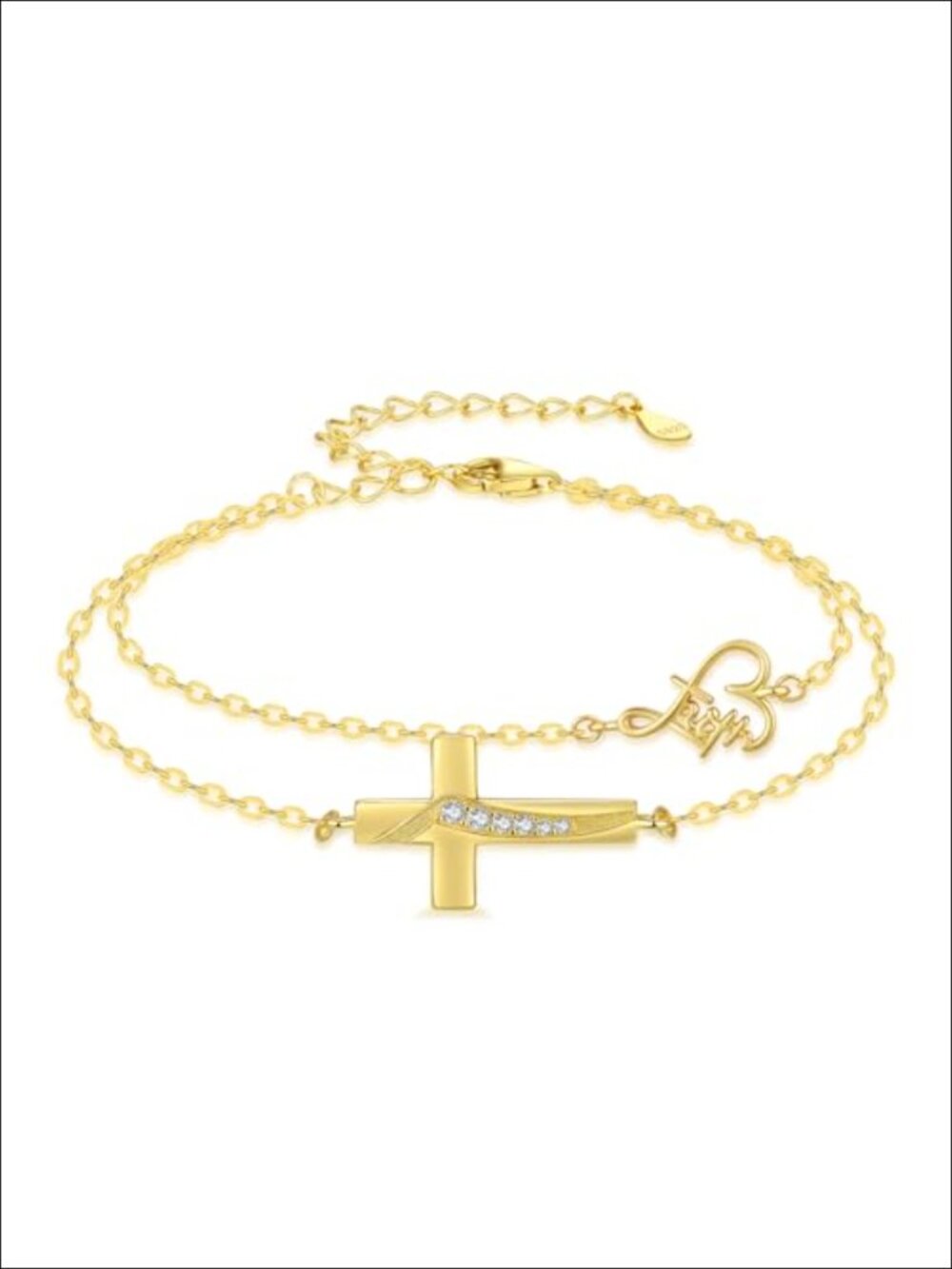 925 Sterling Silver Cross Infinity Bracelet for Women Faith Jewelry